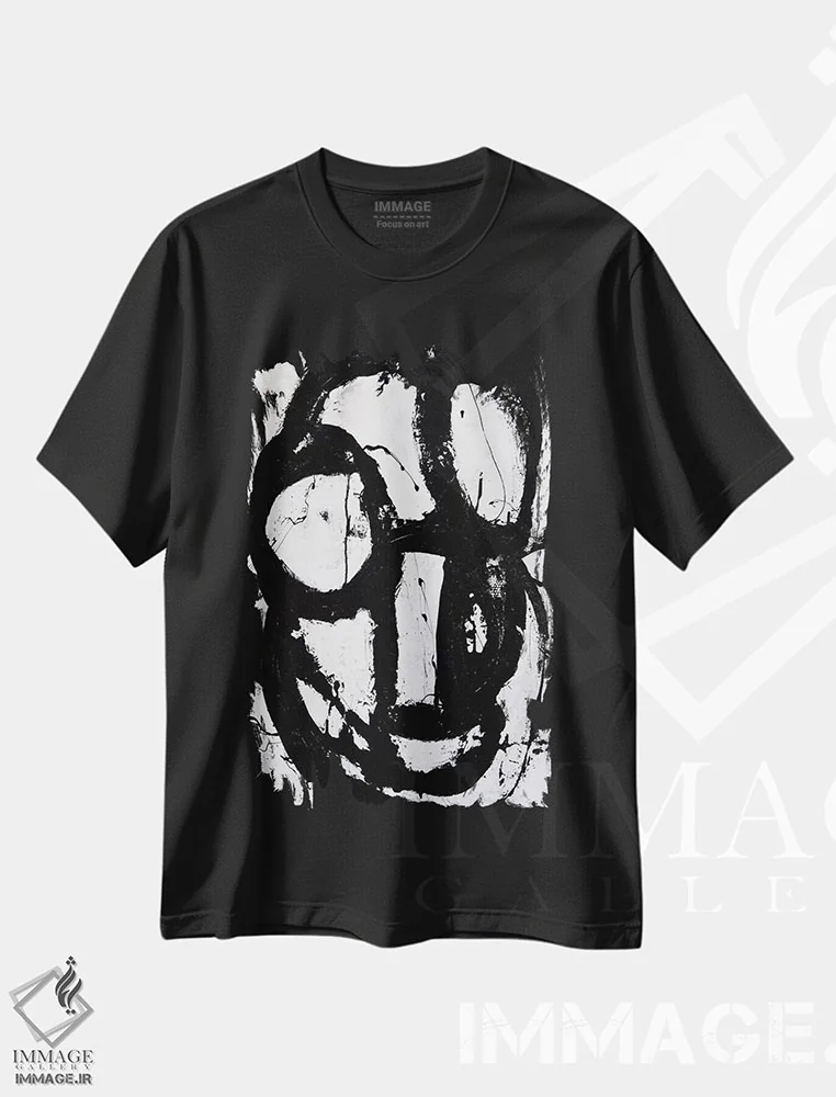 تیشرت مشکی طرح دار تک پیک ۳ اثر ارین اشلی | فروشگاه ایماژ