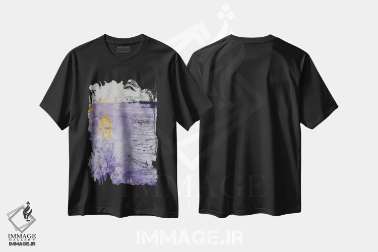تیشرت مشکی طرح دار روز ویولت اثر ارین اشلی | immage.ir