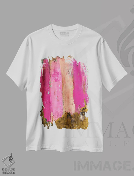 تیشرت سفید طرح دار ذوب شدگی اثر ارین اشلی | فروشگاه ایماژ