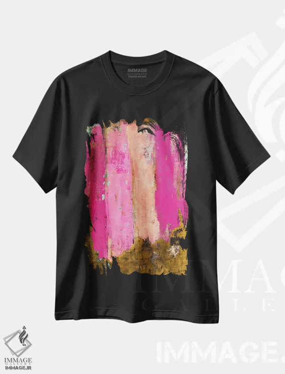 تیشرت مشکی طرح دار ذوب شدگی اثر ارین اشلی | immage.ir