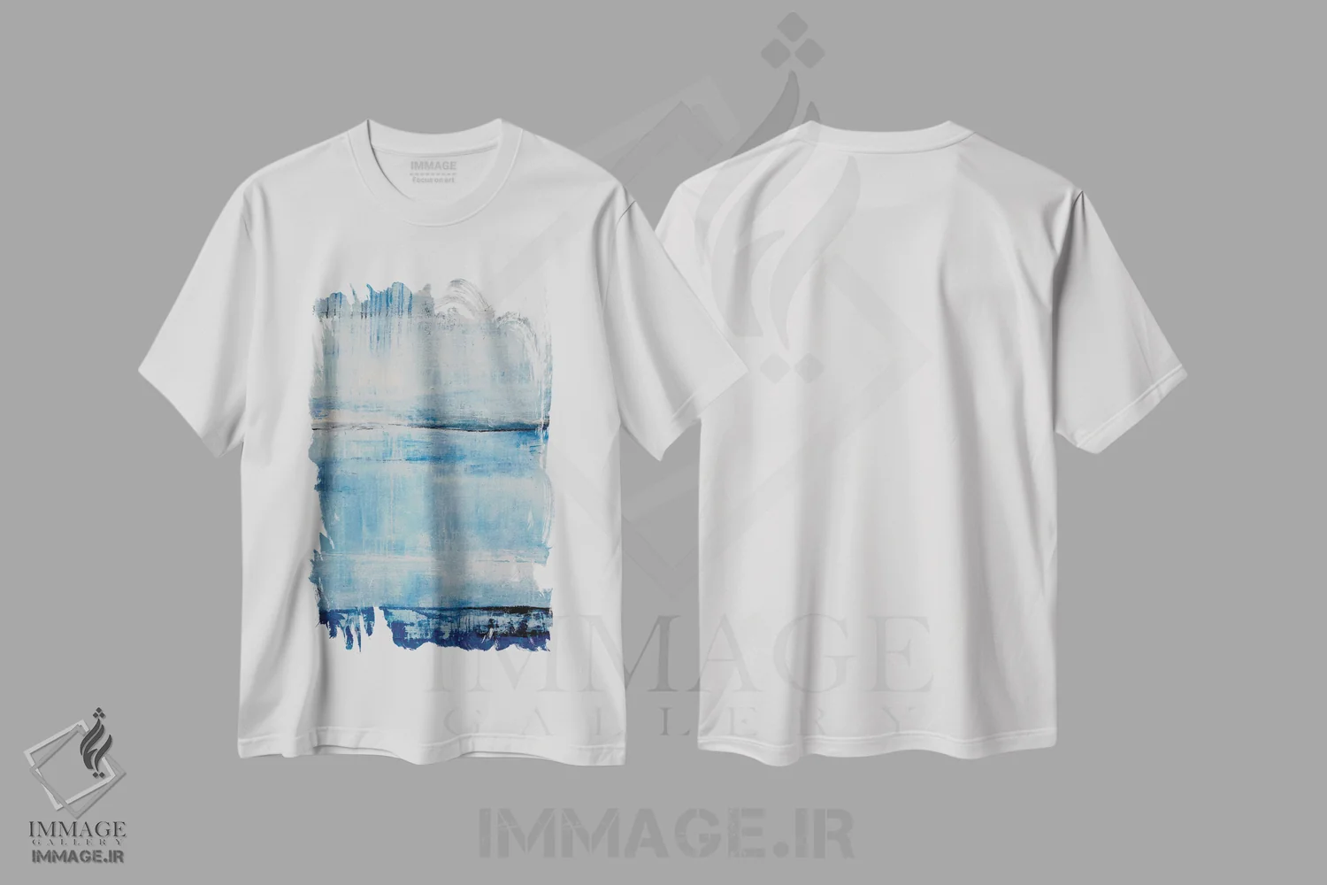 تیشرت سفید طرح دار آبی اثر ارین اشلی | immage.ir
