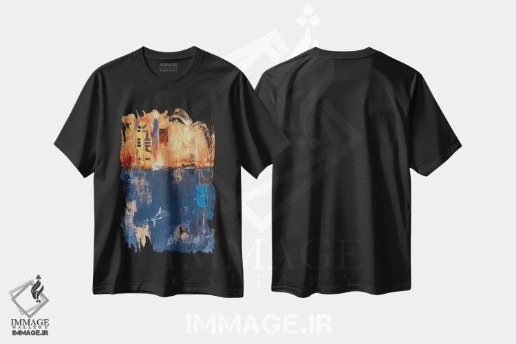 تیشرت مشکی طرح دار سفر جاده ای اثر ارین اشلی | immage.ir