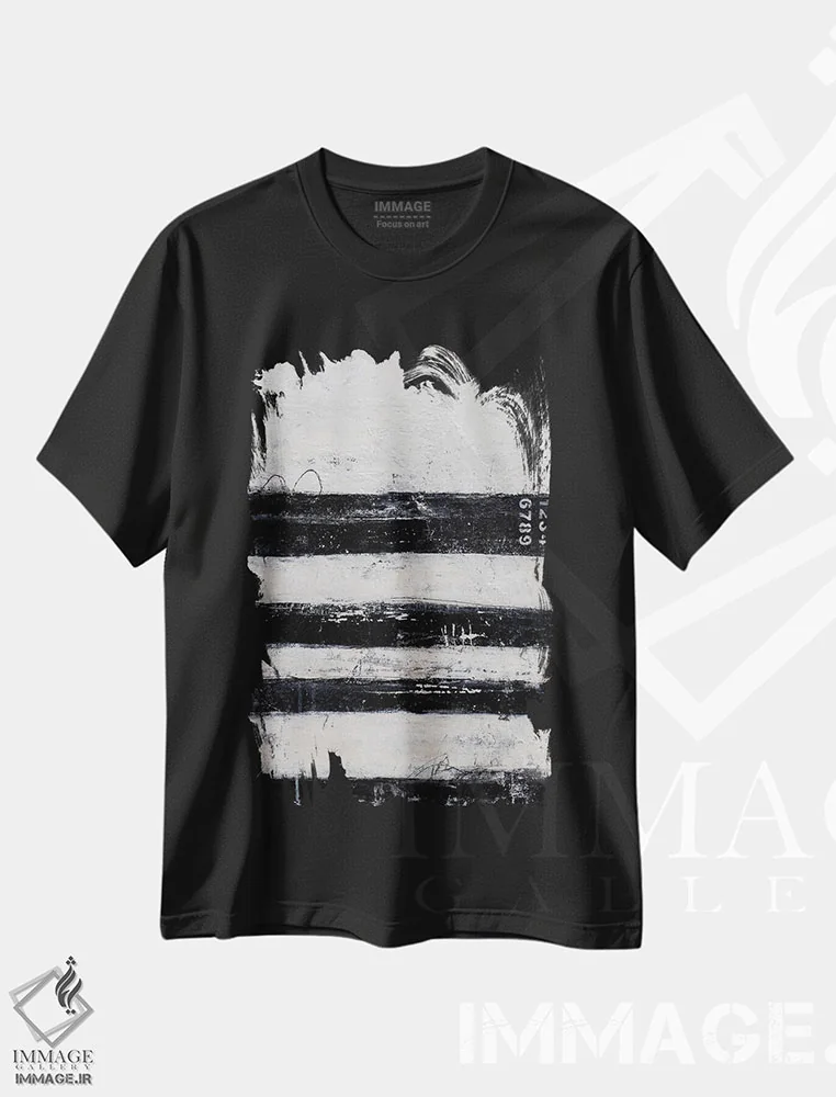 تیشرت مشکی طرح دار چهار راه اثر ارین اشلی | immage.ir