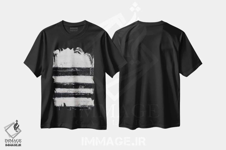 تیشرت مشکی طرح دار چهار راه اثر ارین اشلی | immage.ir