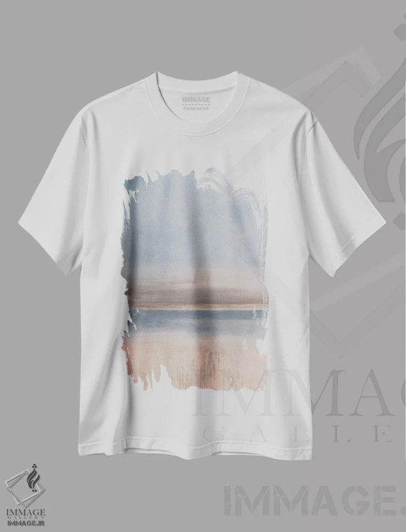 تیشرت سفید طرح دار نسیم دریا اثر ارین اشلی | فروشگاه ایماژ