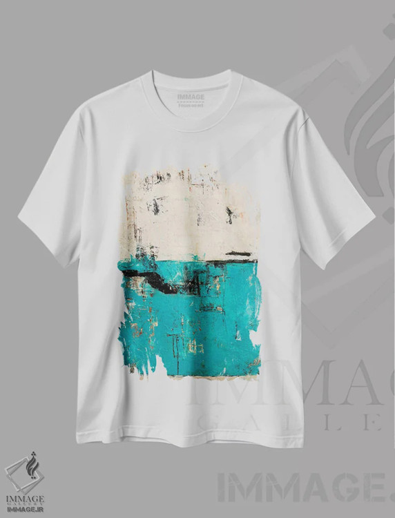 تیشرت سفید طرح دار دنبال کردن لحظه اثر ارین اشلی | فروشگاه ایماژ