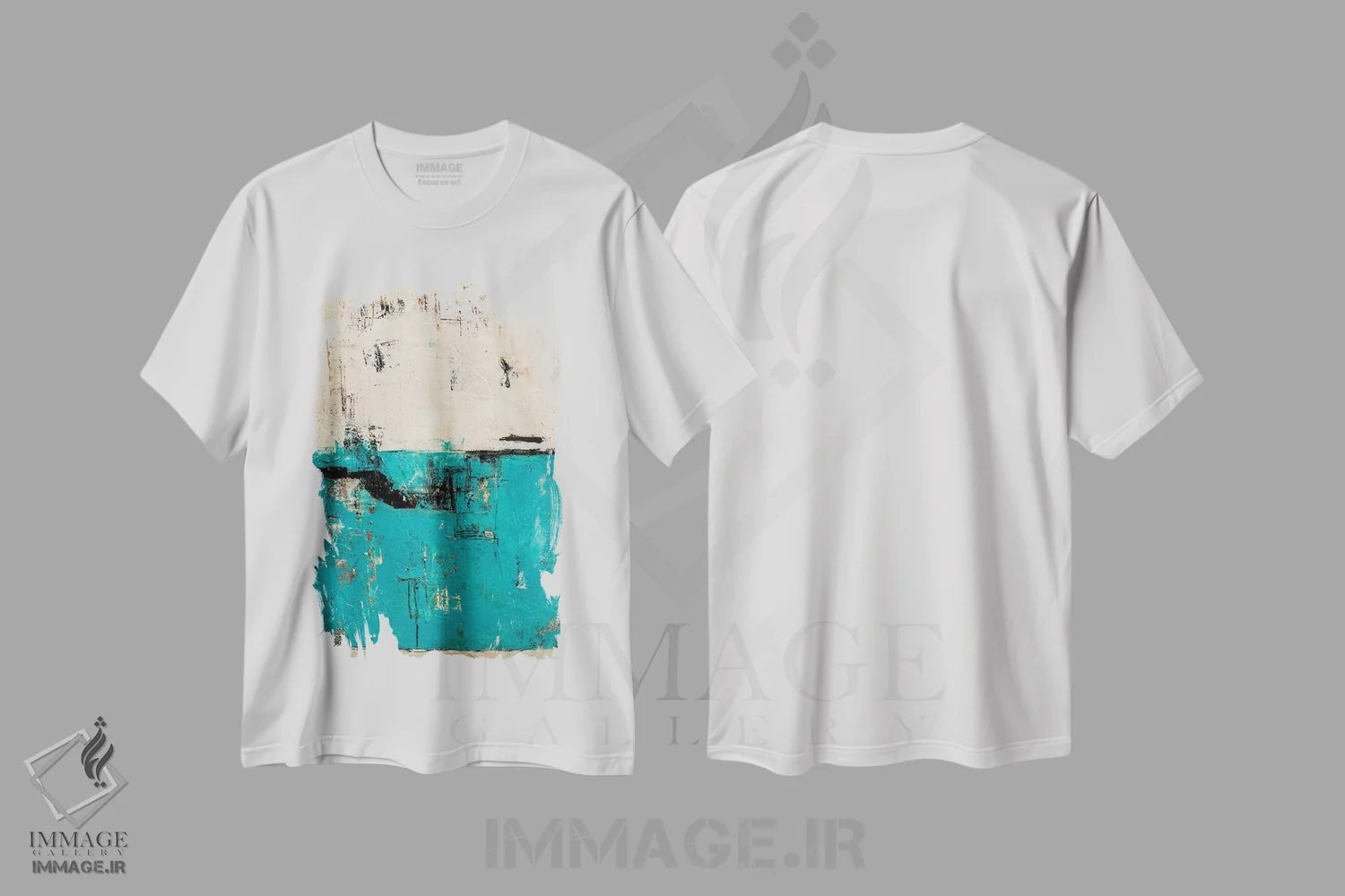 تیشرت سفید طرح دار دنبال کردن لحظه اثر ارین اشلی | فروشگاه ایماژ