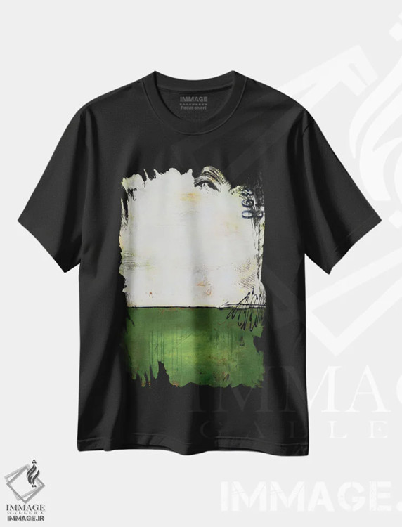 تیشرت مشکی طرح دار خلیج های سبز، آبستره اثر ارین اشلی | immage.ir