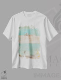 تیشرت سفید طرح دار شکست امواج، آبستره اثر ارین اشلی | فروشگاه ایماژ