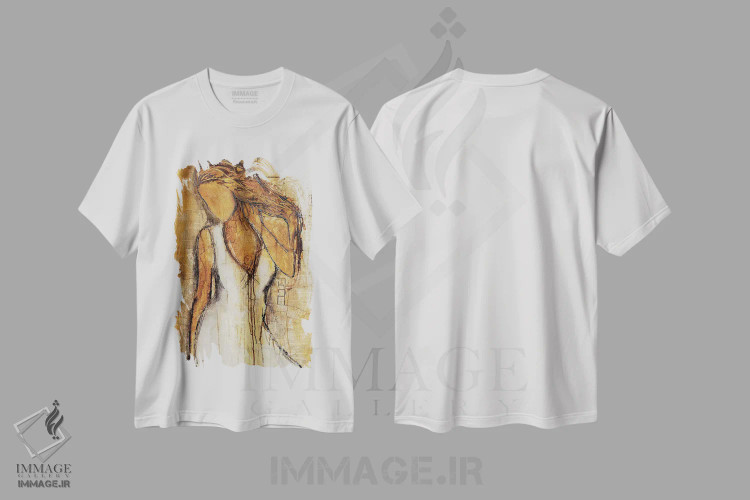تیشرت سفید طرح دار داستان عشق، تزئینی اثر ارین اشلی | immage.ir