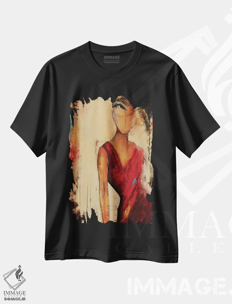 تیشرت مشکی طرح دار دلت برای من تنگ نمی شود، دکور معاصر اثر ارین اشلی | فروشگاه ایماژ