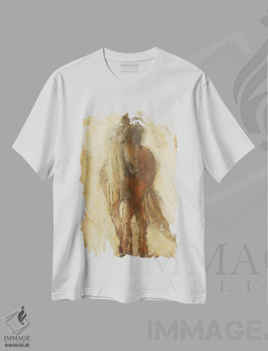 تیشرت سفید طرح دار زیبایی رازآلود، دکور معاصر اثر ارین اشلی | فروشگاه ایماژ