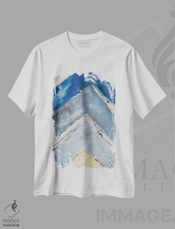 تیشرت سفید طرح دار زاگ آبی I اثر ارین اشلی | فروشگاه ایماژ