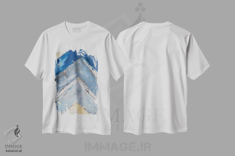 تیشرت سفید طرح دار زاگ آبی I اثر ارین اشلی | فروشگاه ایماژ