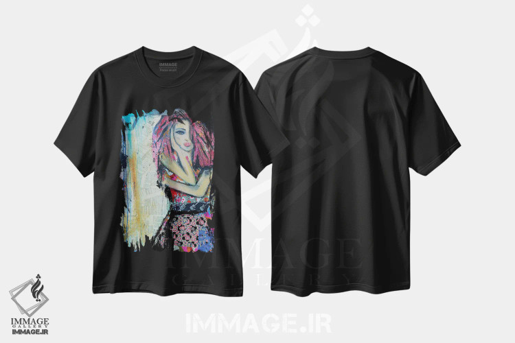 تیشرت مشکی طرح دار مد پانک راک، دکور معاصر اثر ارین اشلی | فروشگاه ایماژ