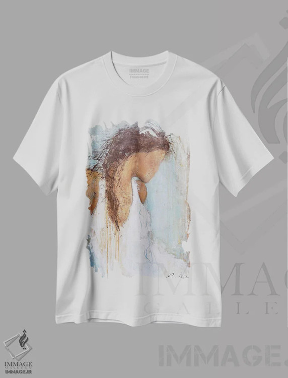 تیشرت سفید طرح دار عاشقانه های نسیم دریا، دکور معاصر اثر ارین اشلی | فروشگاه ایماژ