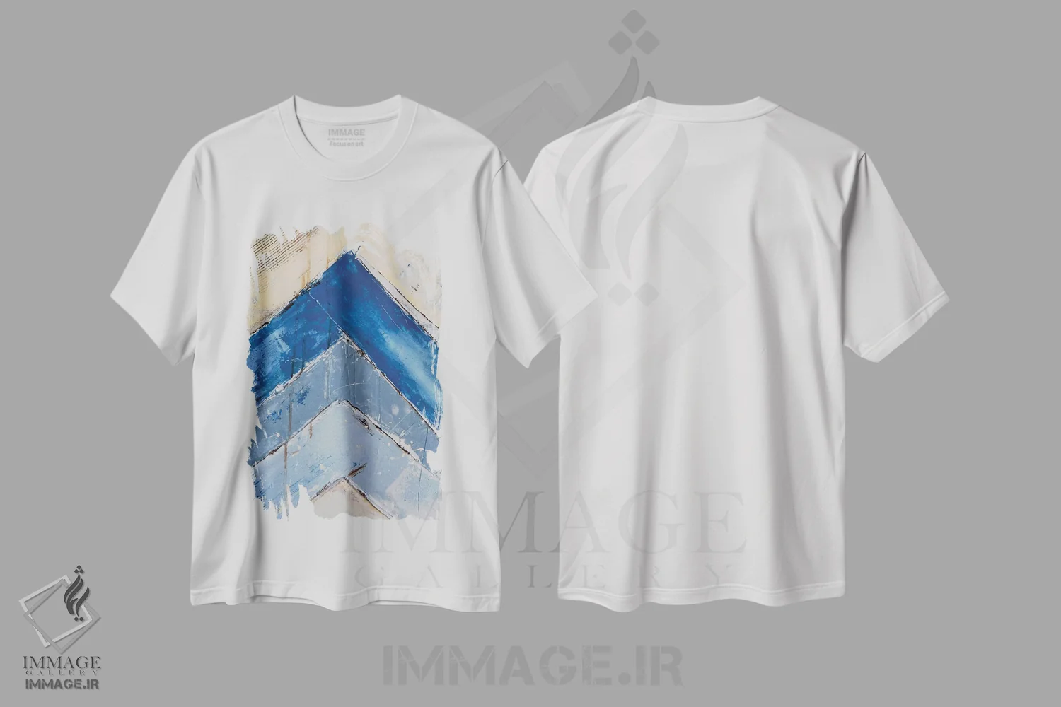 تیشرت سفید طرح دار زاگ آبی II اثر ارین اشلی | immage.ir