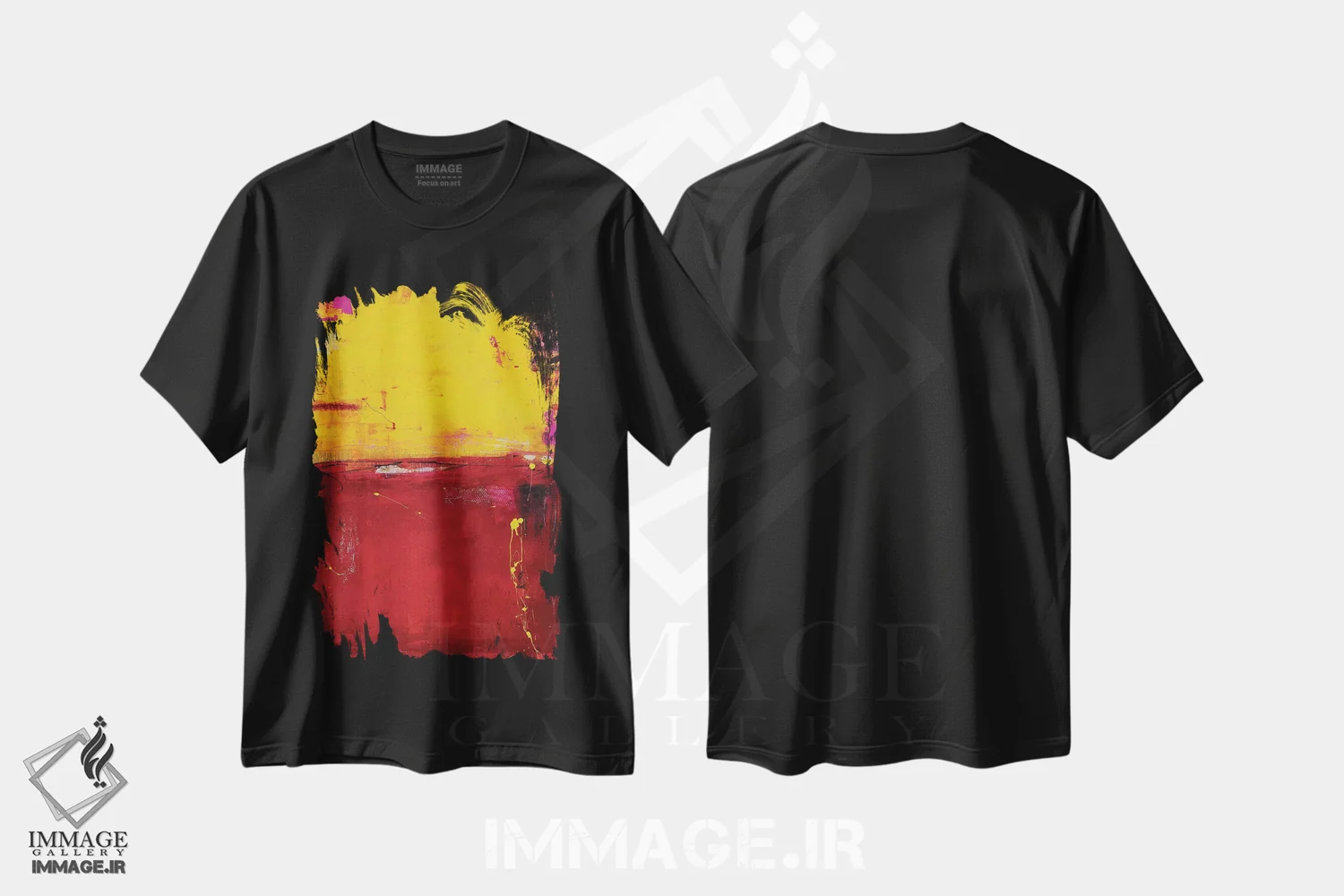 تیشرت مشکی طرح دار روبی غروب اثر ارین اشلی | immage.ir