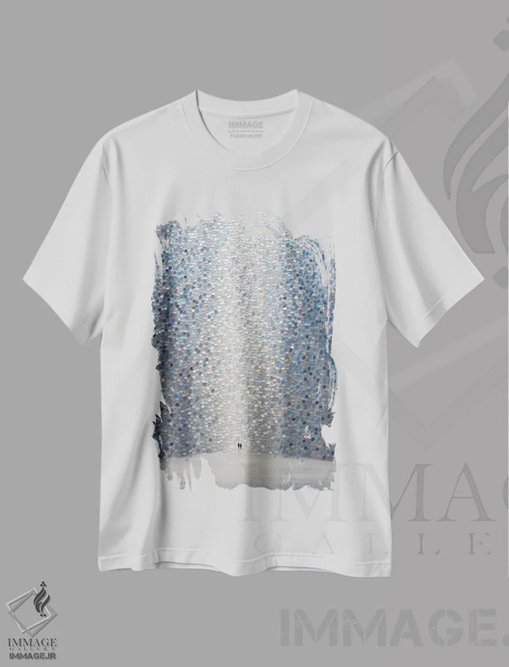 تیشرت سفید طرح دار سرخوشی، آبستره اثر اکاترینا ارمیلکینا | immage.ir
