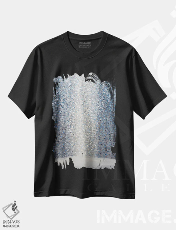 تیشرت مشکی طرح دار سرخوشی، آبستره اثر اکاترینا ارمیلکینا | فروشگاه ایماژ