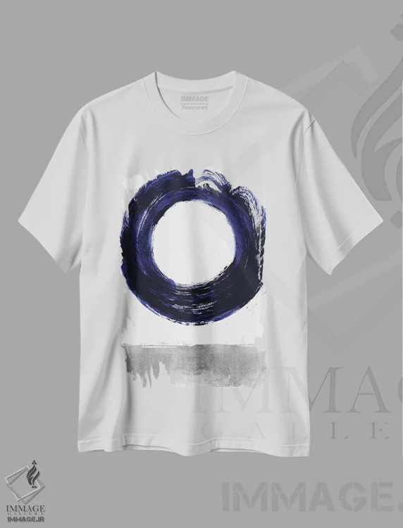 تیشرت سفید طرح دار جاذبه آبی ۱ اثر الی رابرتز | immage.ir