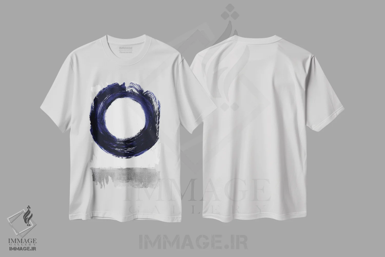 تیشرت سفید طرح دار جاذبه آبی ۱ اثر الی رابرتز | immage.ir