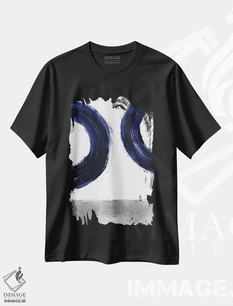 تیشرت مشکی طرح دار جاذبه آبی ۲ اثر الی رابرتز | immage.ir