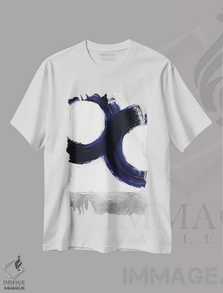 تیشرت سفید طرح دار جاذبه آبی ۳ اثر الی رابرتز | immage.ir