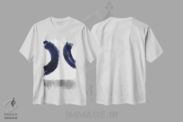 تیشرت سفید طرح دار جاذبه آبی ۲ اثر الی رابرتز | فروشگاه ایماژ