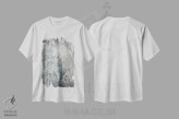 تیشرت سفید طرح دار نقش دمسک نقره ای ۲، آبستره اثر الی رابرتز | فروشگاه ایماژ