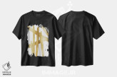 تیشرت مشکی طرح دار چهارراه های طلایی I، آبستره اثر الی رابرتز | فروشگاه ایماژ