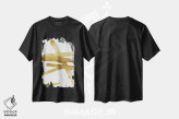 تیشرت مشکی طرح دار چهارراه های طلایی II، آبستره اثر الی رابرتز | immage.ir