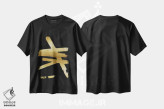 تیشرت مشکی طرح دار چهارراه های طلایی روی مشکی II، آبستره اثر الی رابرتز | immage.ir