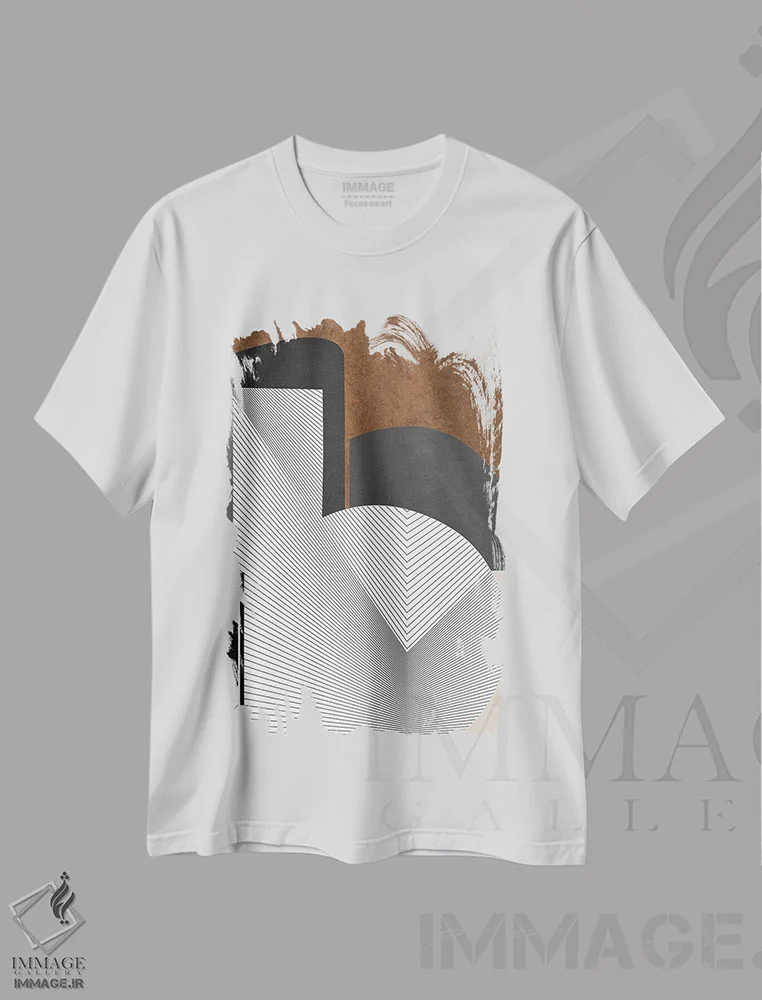 تیشرت سفید طرح دار اختلاف منظر اثر روبرتو مورو | immage.ir