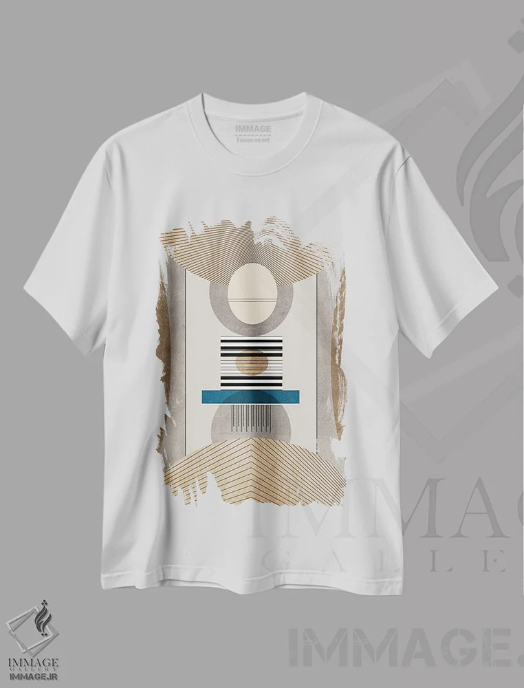 تیشرت سفید طرح دار چندگانه اثر روبرتو مورو | فروشگاه ایماژ