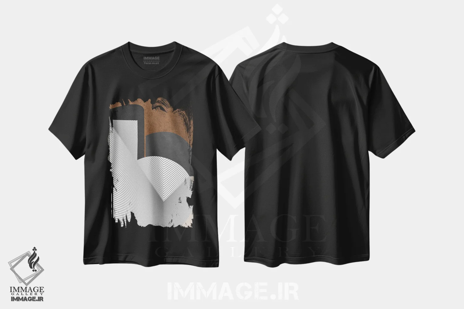 تیشرت مشکی طرح دار اختلاف منظر اثر روبرتو مورو | فروشگاه ایماژ