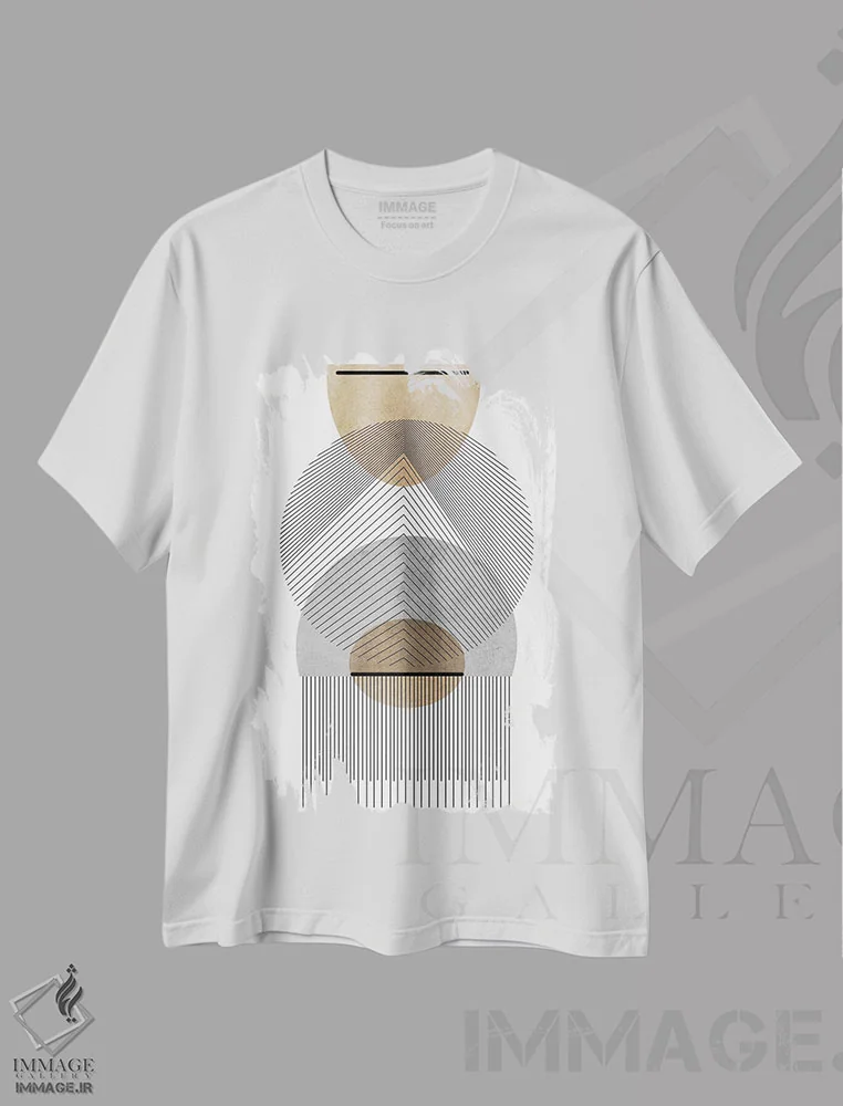 تیشرت سفید طرح دار تداخل اثر روبرتو مورو | فروشگاه ایماژ