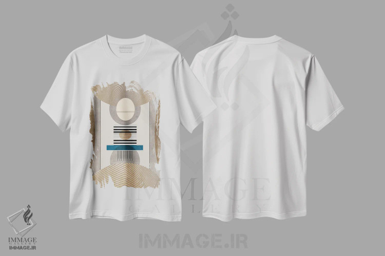 تیشرت سفید طرح دار چندگانه اثر روبرتو مورو | فروشگاه ایماژ