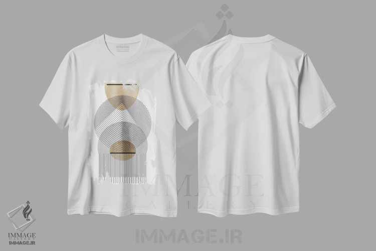 تیشرت سفید طرح دار تداخل اثر روبرتو مورو | فروشگاه ایماژ