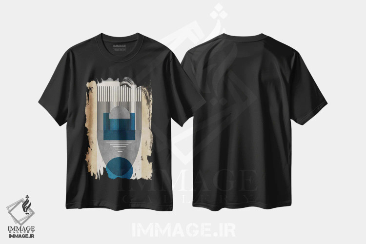 تیشرت مشکی طرح دار پیوند II اثر روبرتو مورو | فروشگاه ایماژ