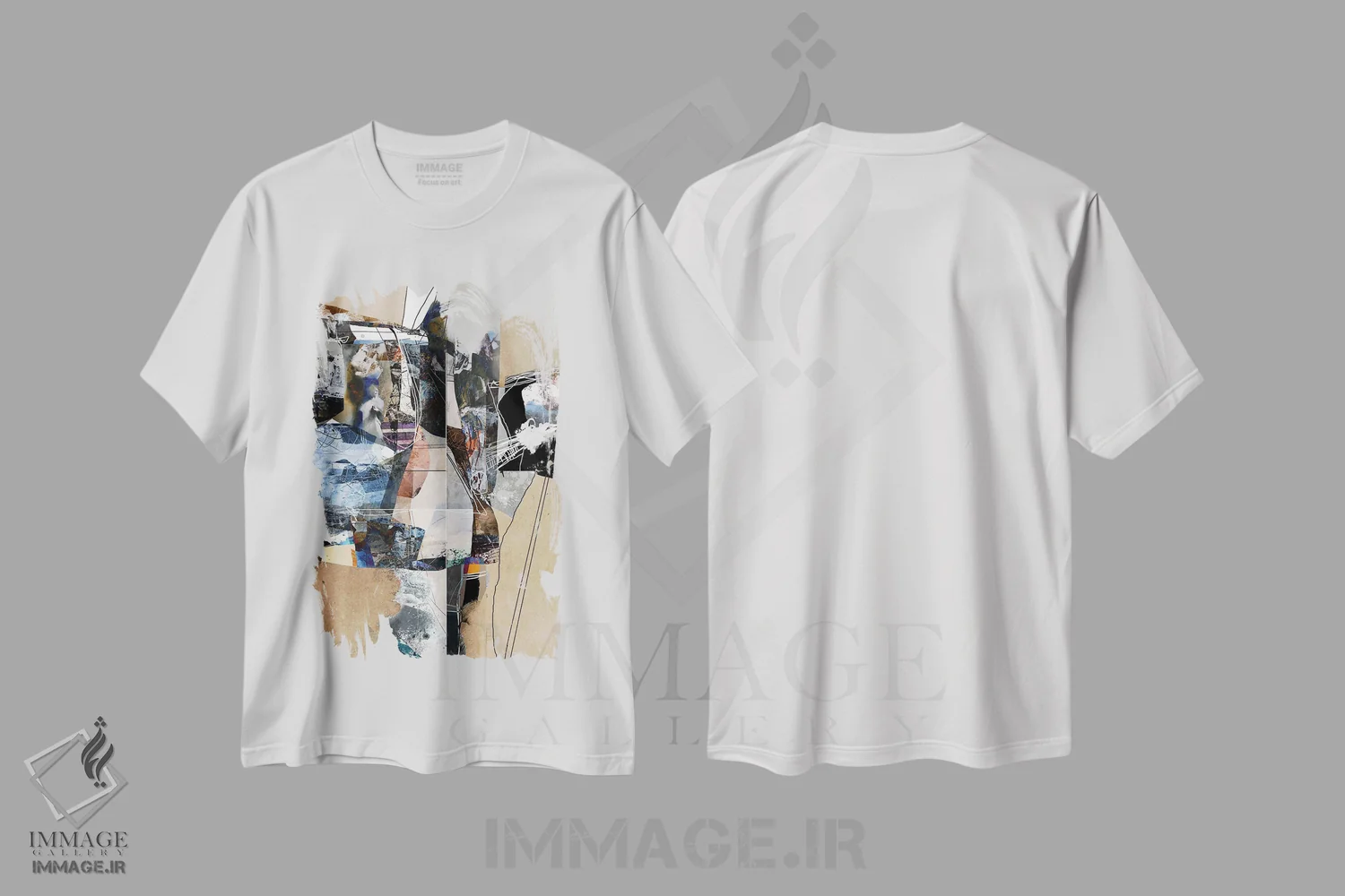 تیشرت سفید طرح دار پیاده روی اثر روبرتو مورو | immage.ir