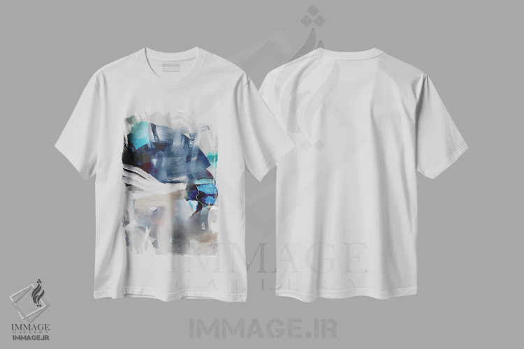 تیشرت سفید طرح دار ادراک اثر روبرتو مورو | immage.ir