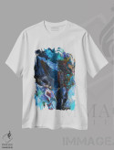 تیشرت سفید طرح دار فرا سیلان اثر روبرتو مورو | فروشگاه ایماژ