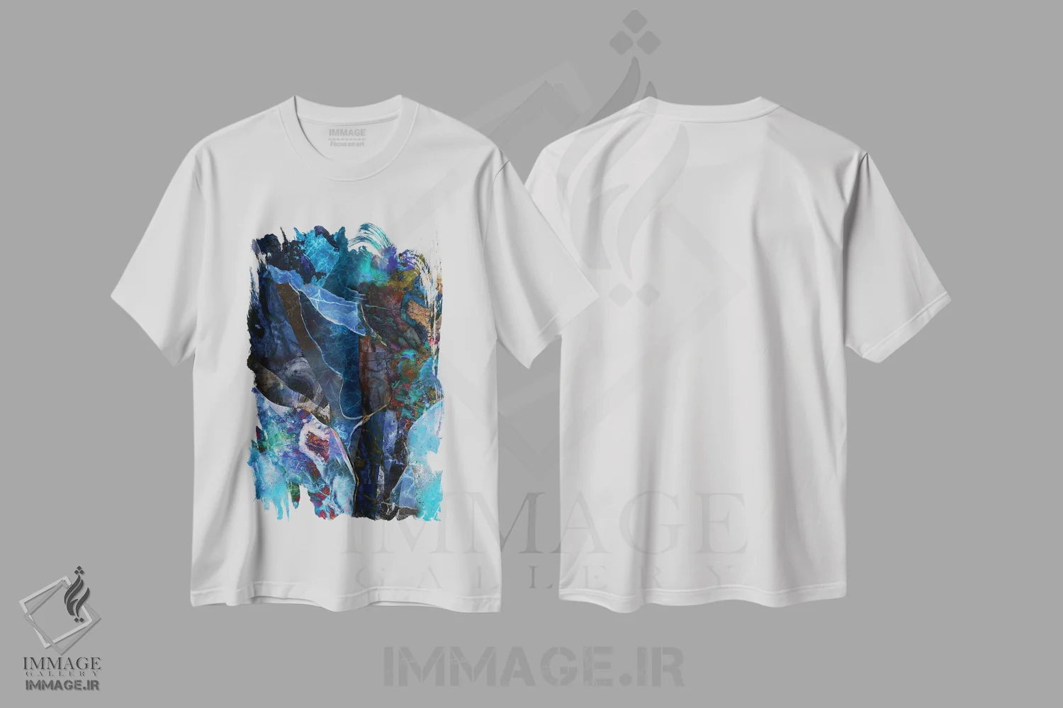 تیشرت سفید طرح دار فرا سیلان اثر روبرتو مورو | فروشگاه ایماژ