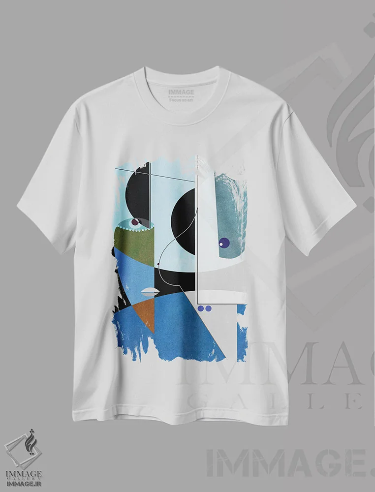 تیشرت سفید طرح دار نمایش اثر روبرتو مورو | immage.ir