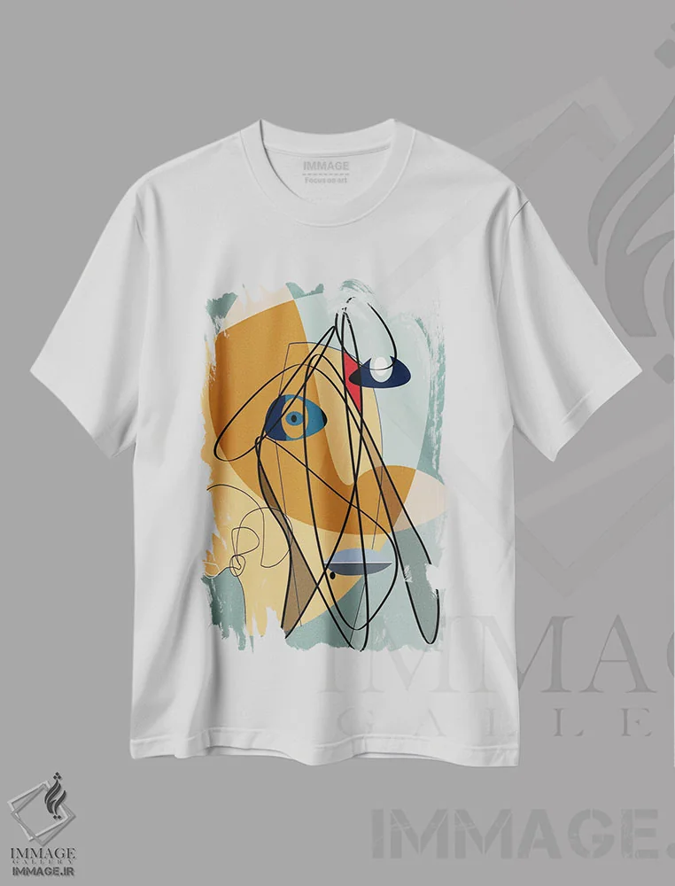 تیشرت سفید طرح دار آشفته اثر روبرتو مورو | فروشگاه ایماژ