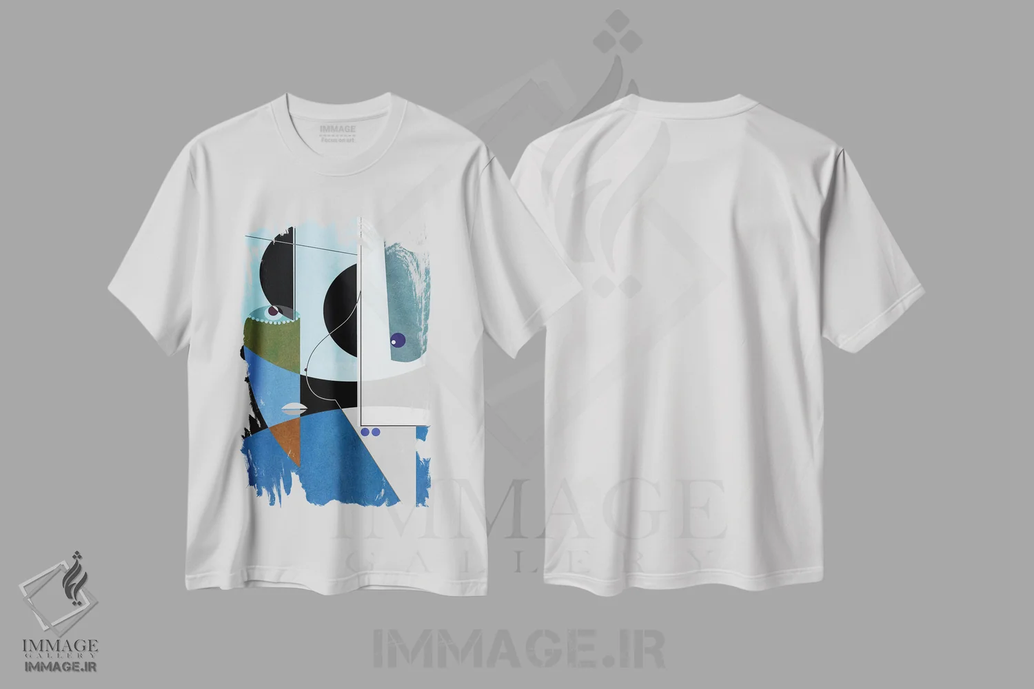 تیشرت سفید طرح دار نمایش اثر روبرتو مورو | immage.ir