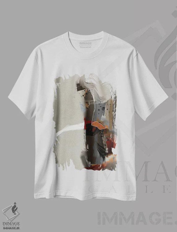 تیشرت سفید طرح دار در حال ظهور I اثر روبرتو مورو | فروشگاه ایماژ