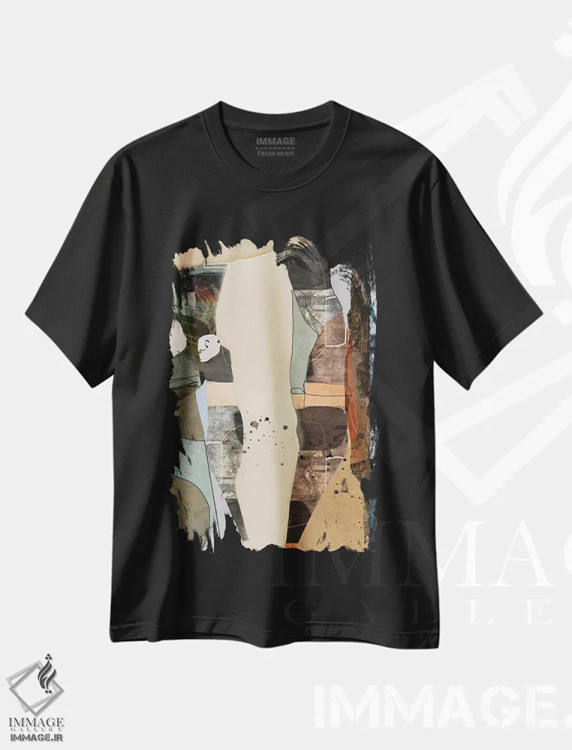 تیشرت مشکی طرح دار در میان اثر روبرتو مورو | فروشگاه ایماژ