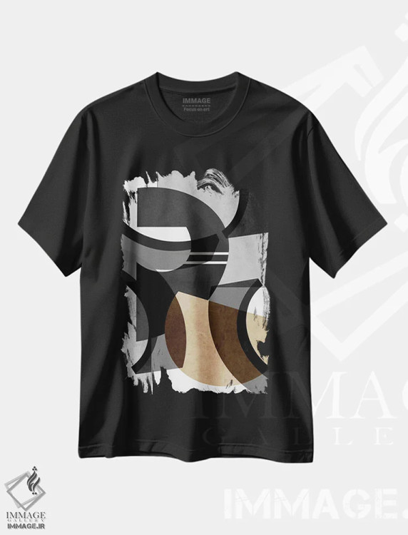 تیشرت مشکی طرح دار ریشه دار اثر روبرتو مورو | فروشگاه ایماژ